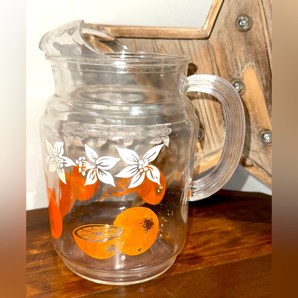 Vintage Glass Orange Juice Pitcher